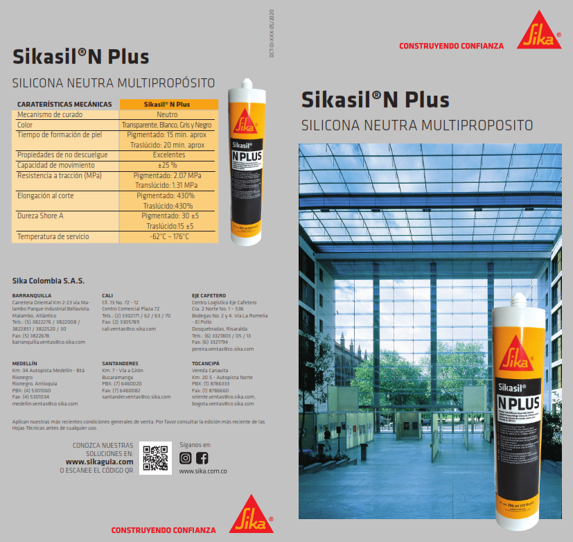 Sikasil N Plus Silicona Neutra Para Acuarios Transparente